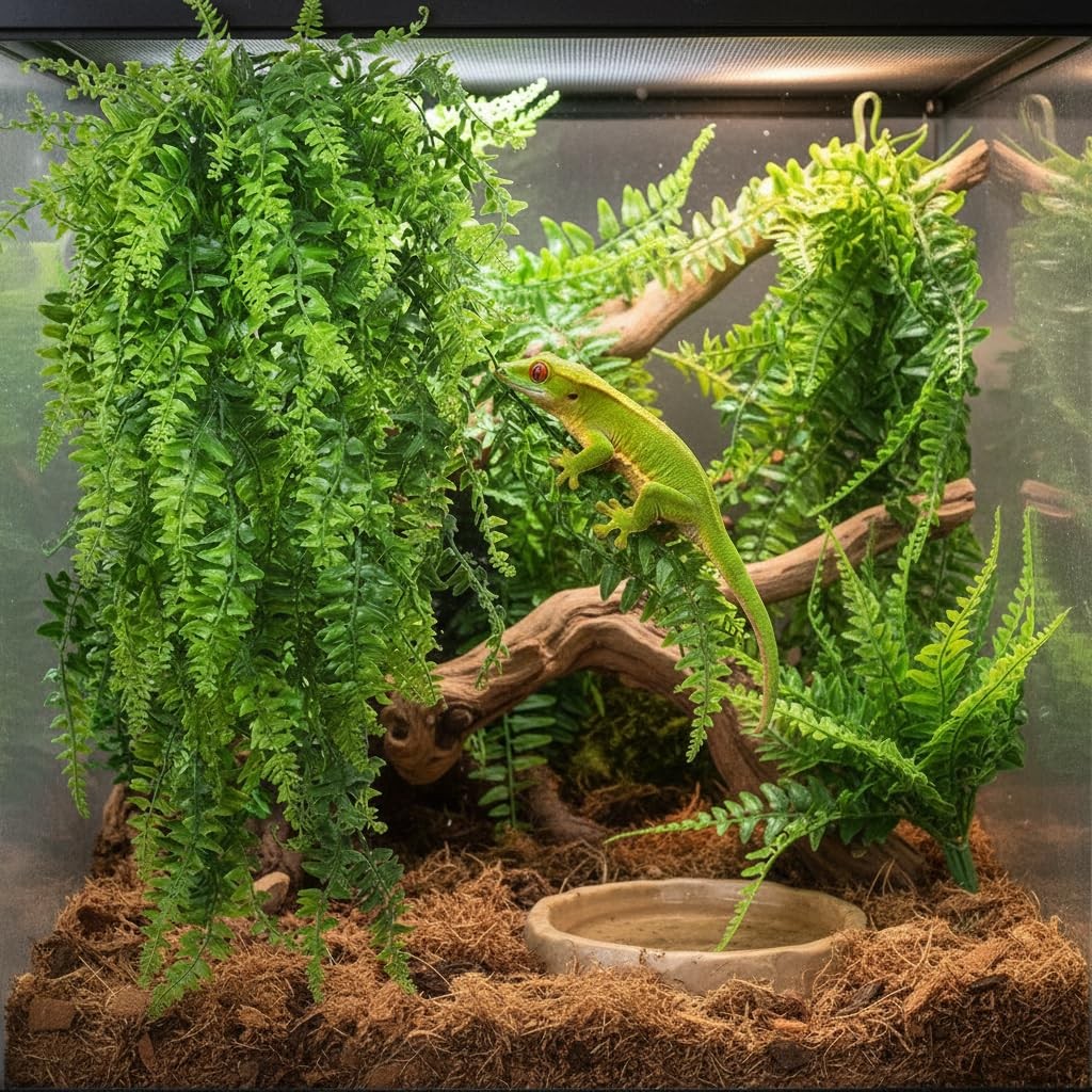 PINVNBY Reptile Plants Hanging Fake Vines Boston Climbing 2 PCS, Green