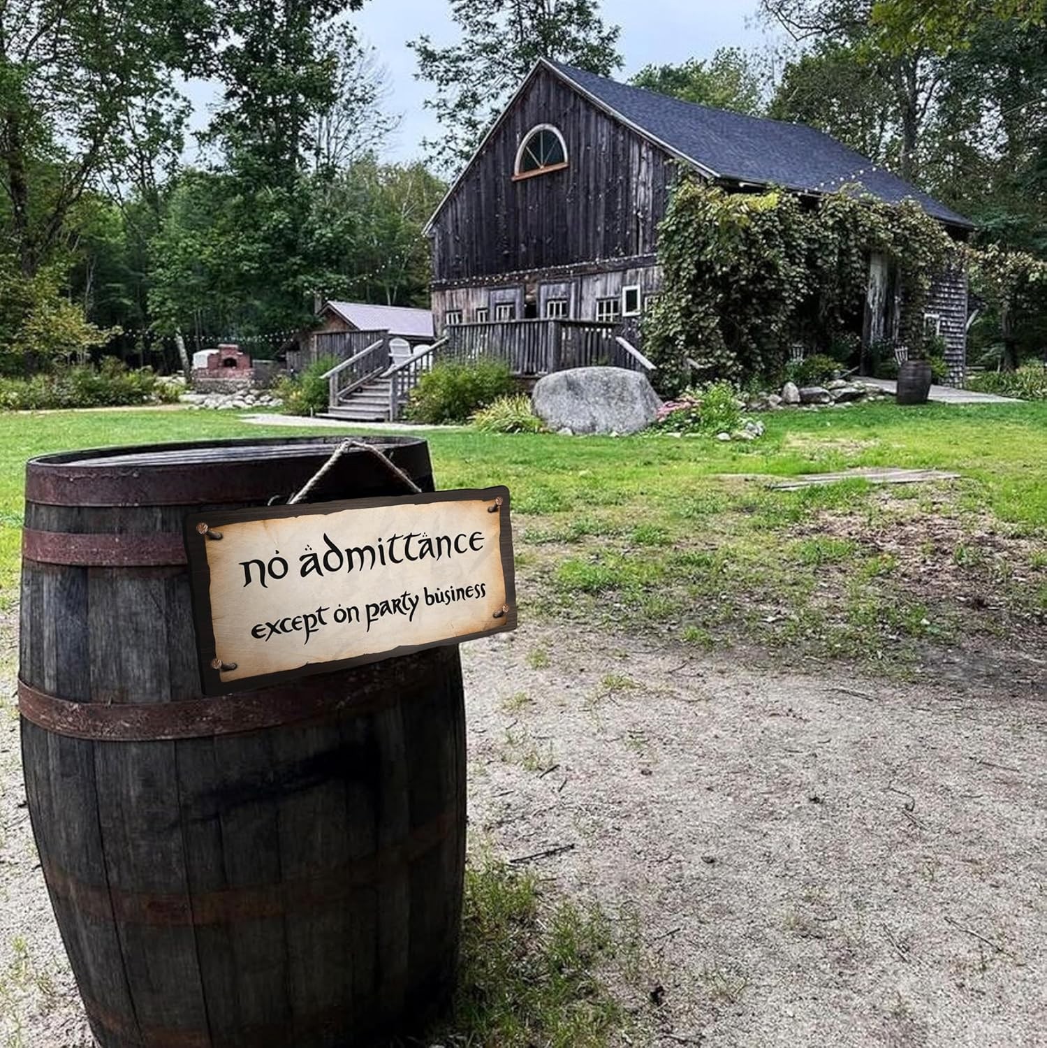 flinelife No Admittance Except on Party Business Wood Brown