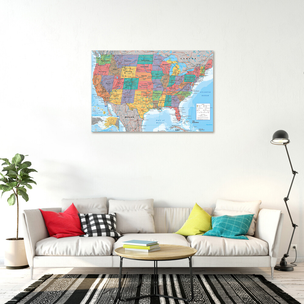 Map Of The United States Of America – Poster / Print (Usa Map) (Size: 36″ X 24″)