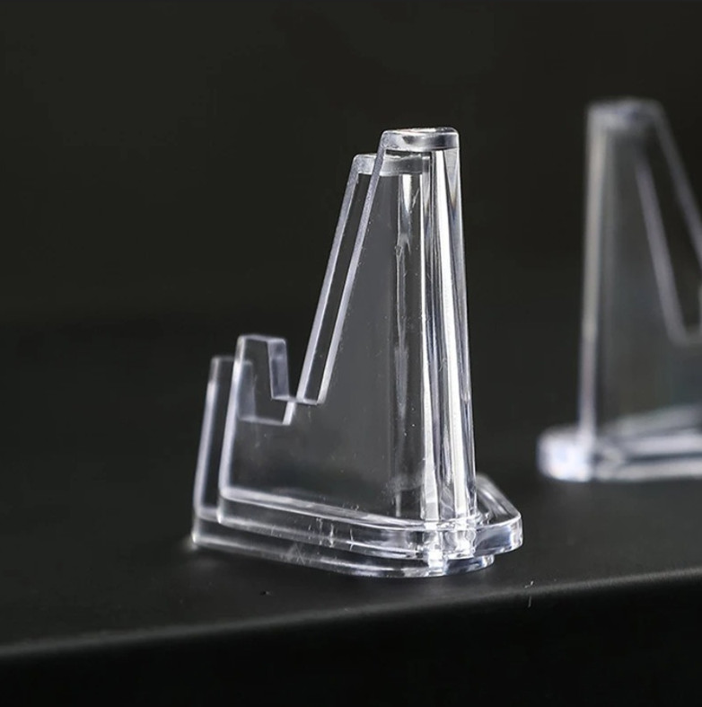 10pcs Transparent Acrylic Coin Display Stands Mini Easel Holders Collectibles