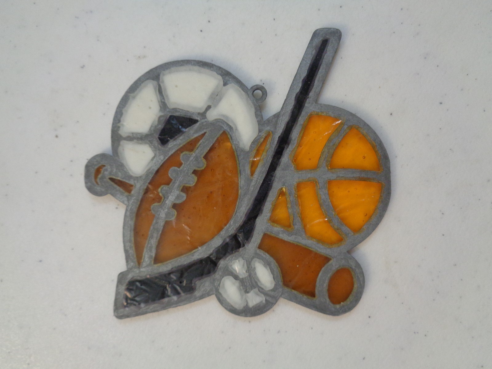 Sports Fan Suncatcher Hockey Soccer Baseball Football Handmade 3-3/4″ x 4″ Small