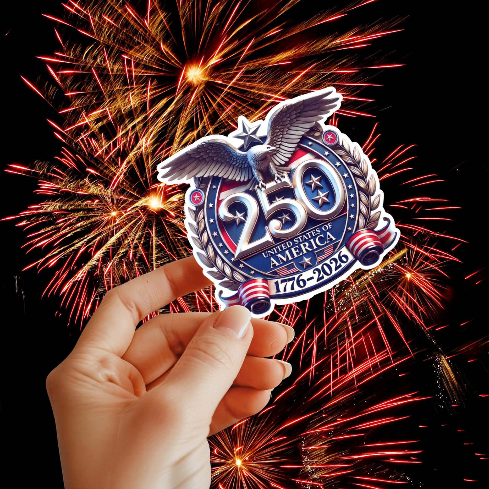 USA 250th Anniversary 1776-2026 America 250 Semiquincenten Sticker