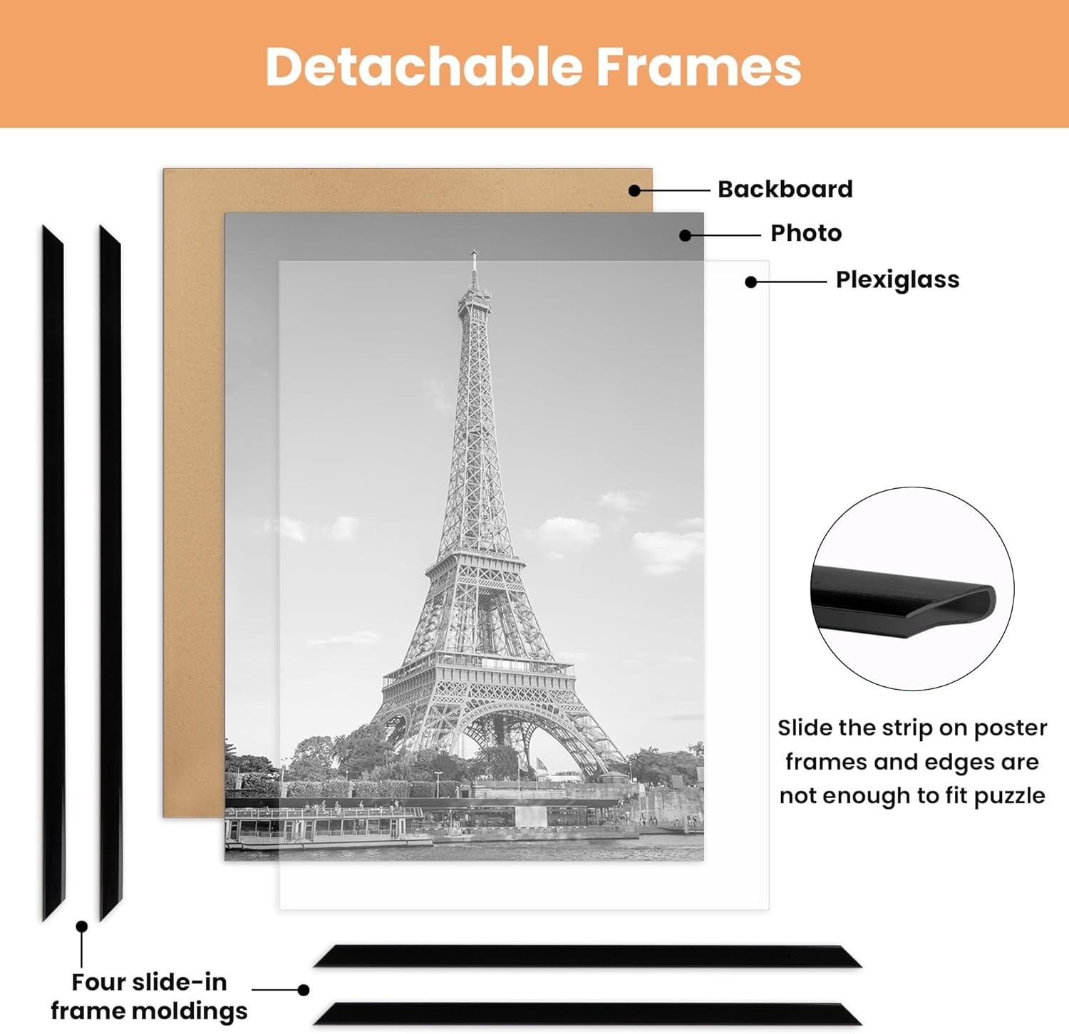 24×36 poster frame black 3 pack, scratch-proof picture frames for photo gallery,