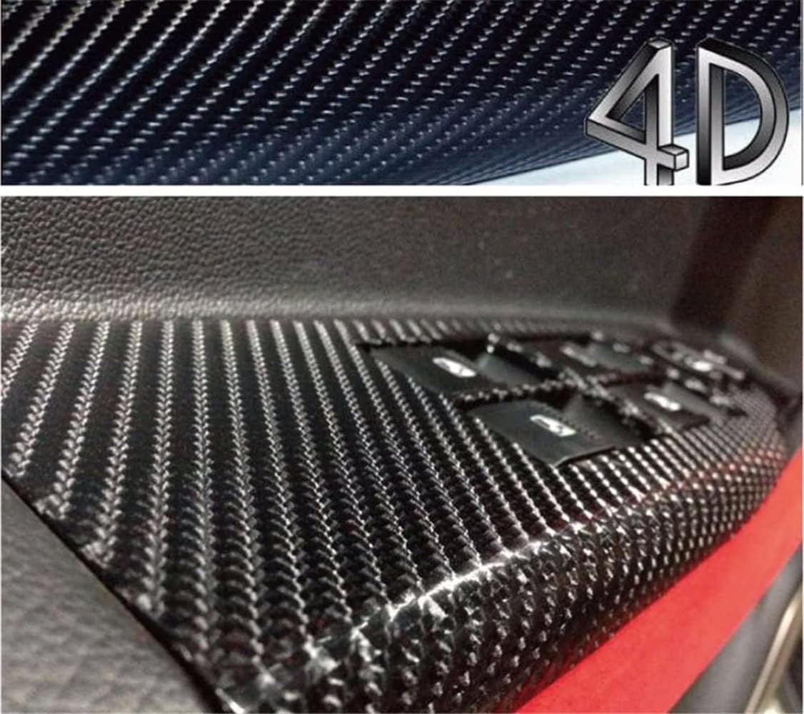 DIYAH 4D Black Carbon Fiber Vinyl Wrap Sticker with Air Release Bubble Free Anti