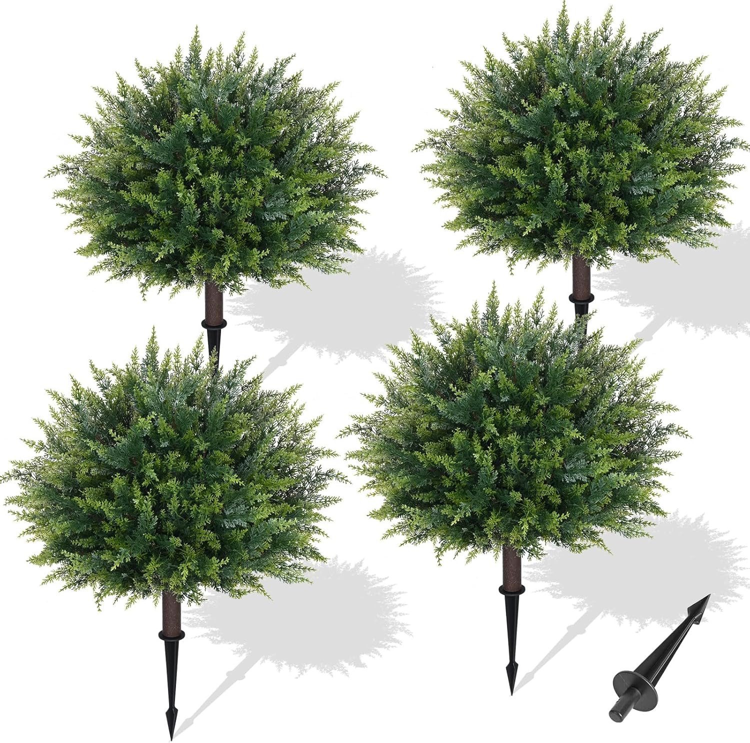 2PCS 45In Fake Ferns- Large Artificial Plants Outdoor, UV Resistant Artificial F