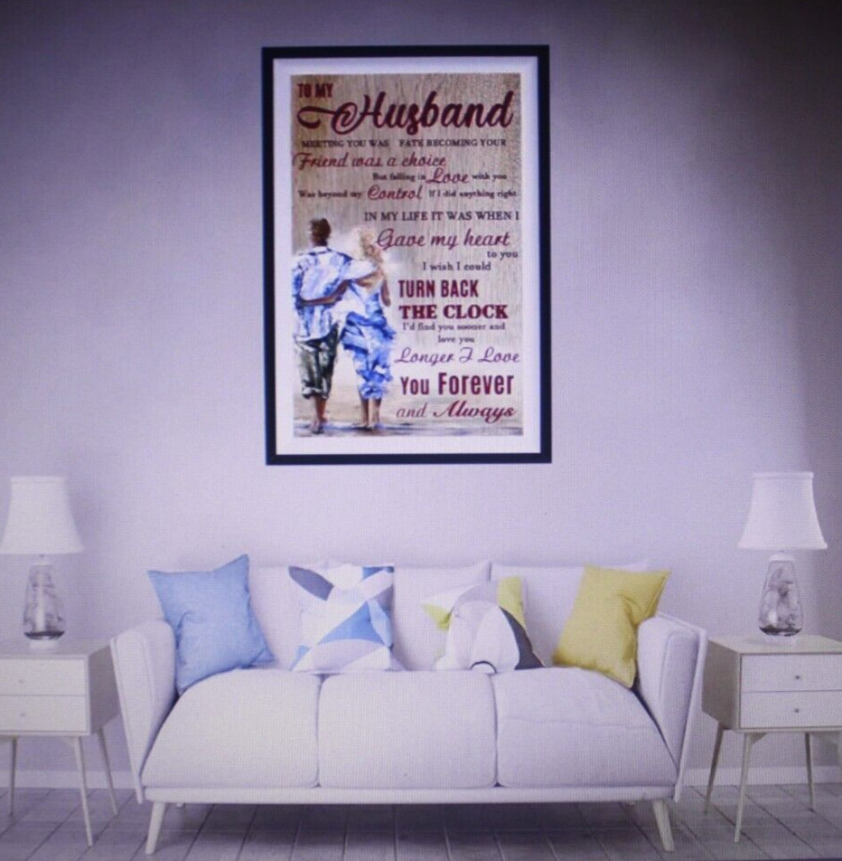 Love Words For Husbands Canvas Print Gift Decor 17 1/2″ X 11 3/4″ Unframed NIP