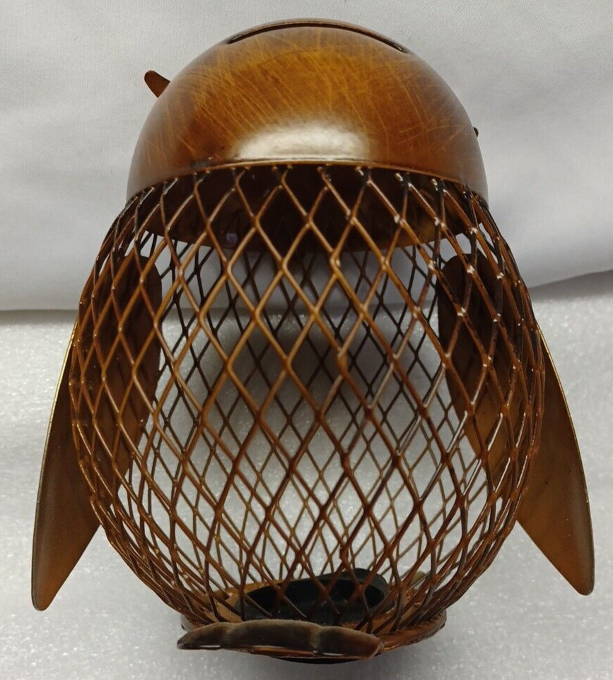 OWL Coin Bank Money Box Golden Metal Piggy Decoration 6″x5″ Chi Omega Christmas