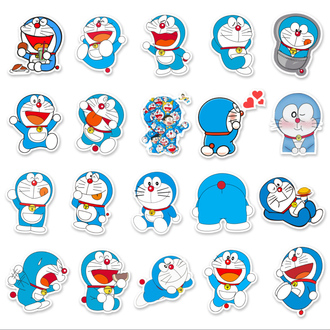 50 Pcs Stickers Doraemon Anime Skateboard Car Laptop Bottle Bomb Graffiti Vinyl