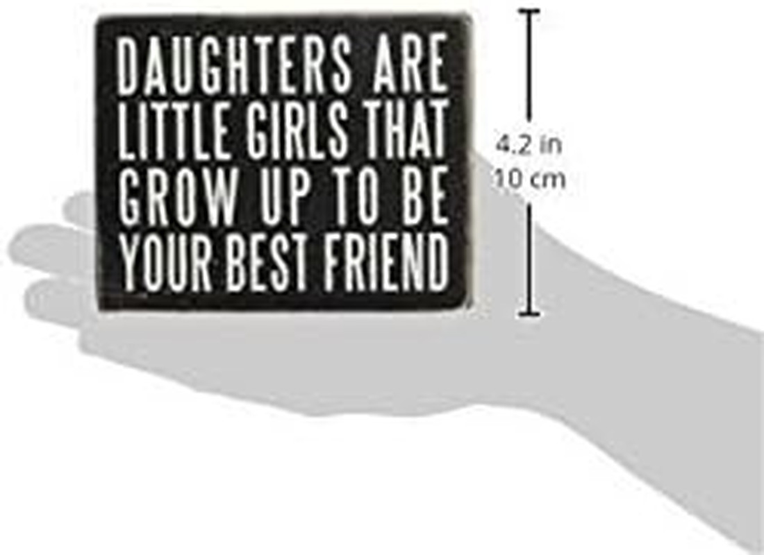 21515 Floral-Trimmed Box Sign, 5 X 4-Inches, Daughters Are