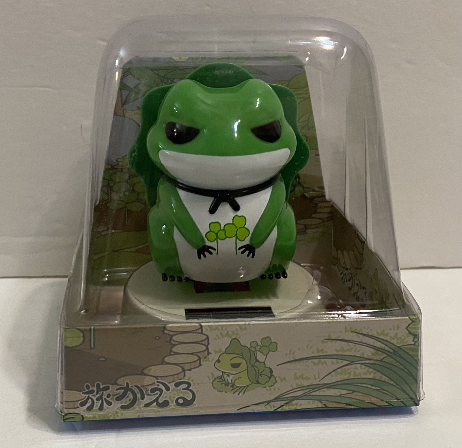 Solar Dancing Green Frog Wear Hat Holding clover Bobble Toy USA Seller!!