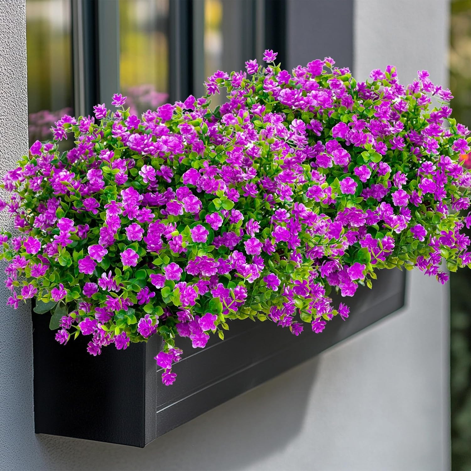 Pet-Friendly Magenta Artificial Plants – 12 Bundles of Easy Care Outdoor Flowers