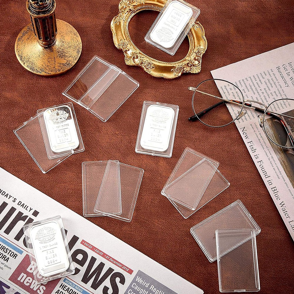 5-200x Clear Acrylic 1 Oz Silver Bar Capsule Holder Storage Case Container Box