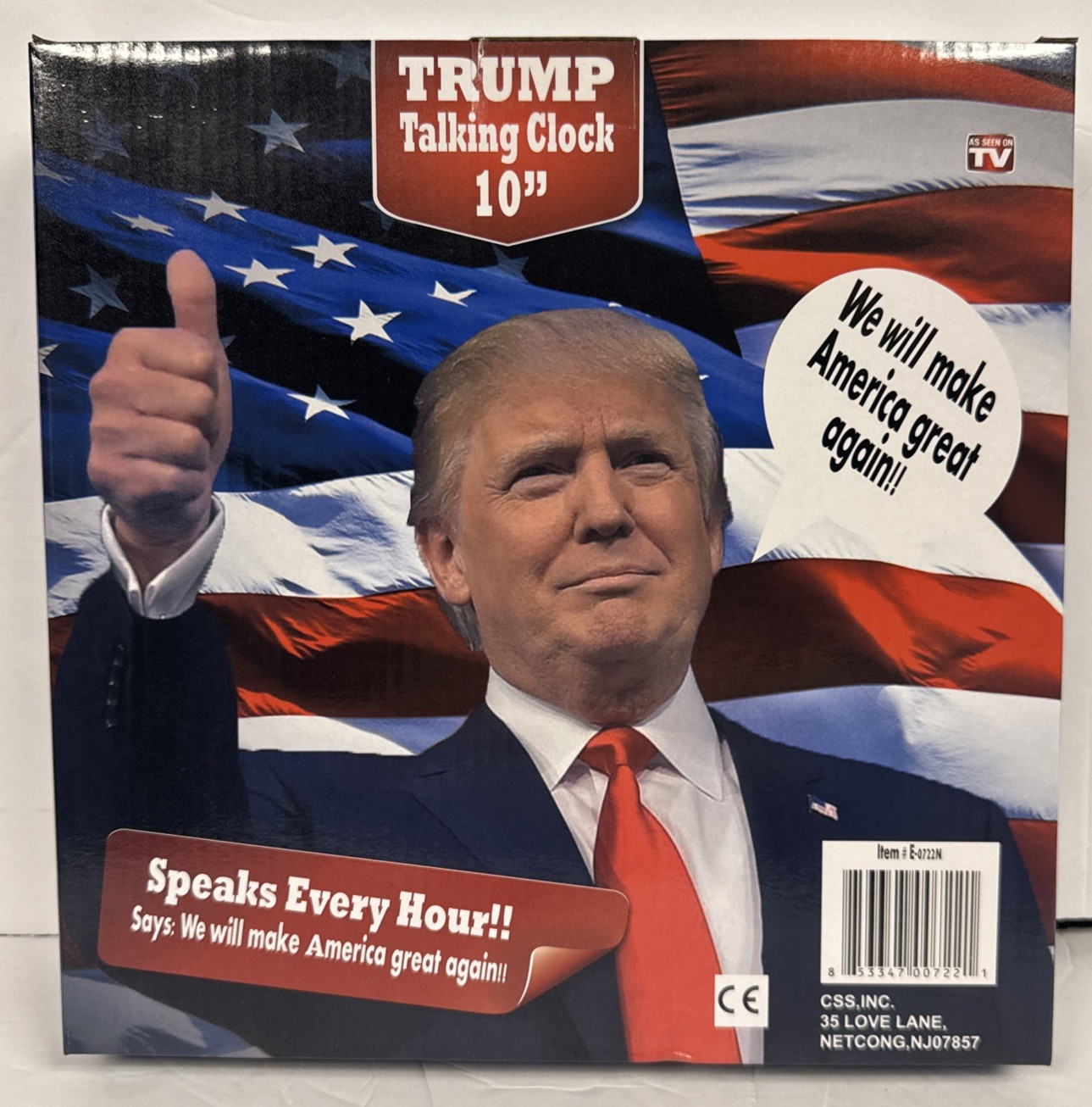 Trump Talking Clock 10″ Speaks Each Hour Says We Will Make America Great Again!