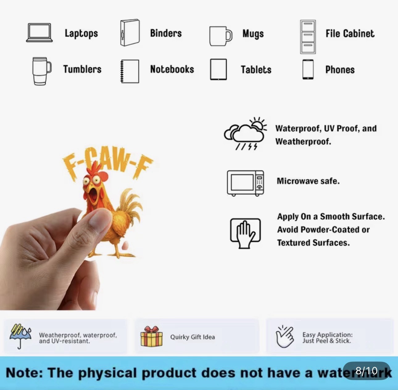 CHICKEN F-CAW-F 2” INCH Waterproof Vinyl Sticker Decal F OFF FUNNY 1PC