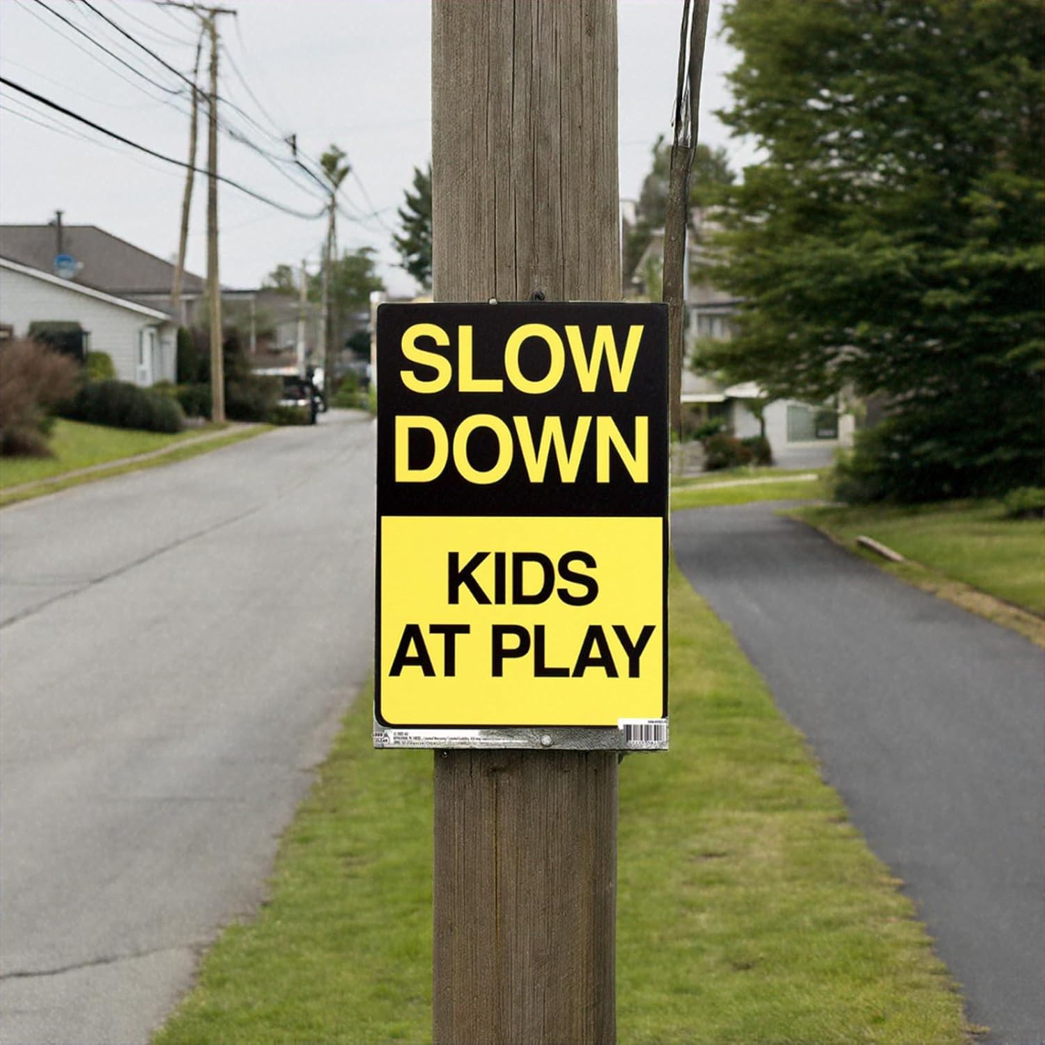 Slow down Kids at Play Sign, 4-Pack, 12X8 Inches – Kids at Play Safety Signs for