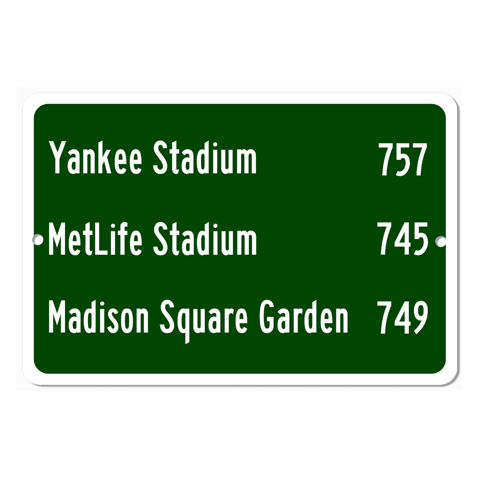 Custom New York Sports Stadium Distance Sign Yankees Giants Jets Knicks Fan Gift