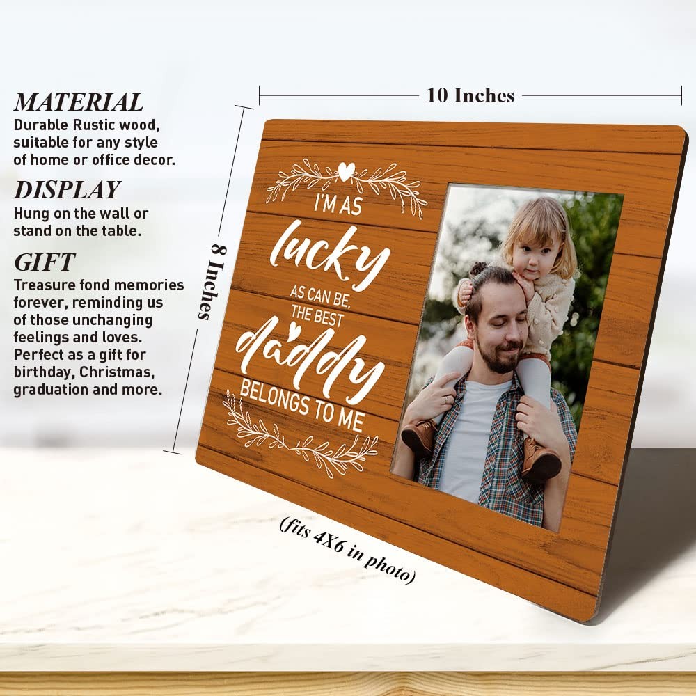 Dad Picture Frame Gifts, I’m as Lucky as Can Be The Best Daddy Belongs to Me,…
