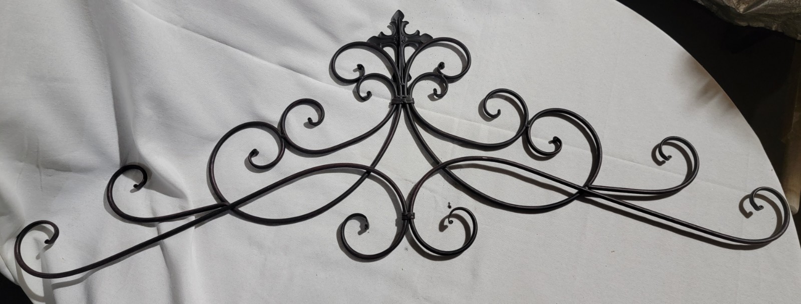 Black Wrought Iron Decorative Wall Accent Horizontal Scrollwork approximate 39″L