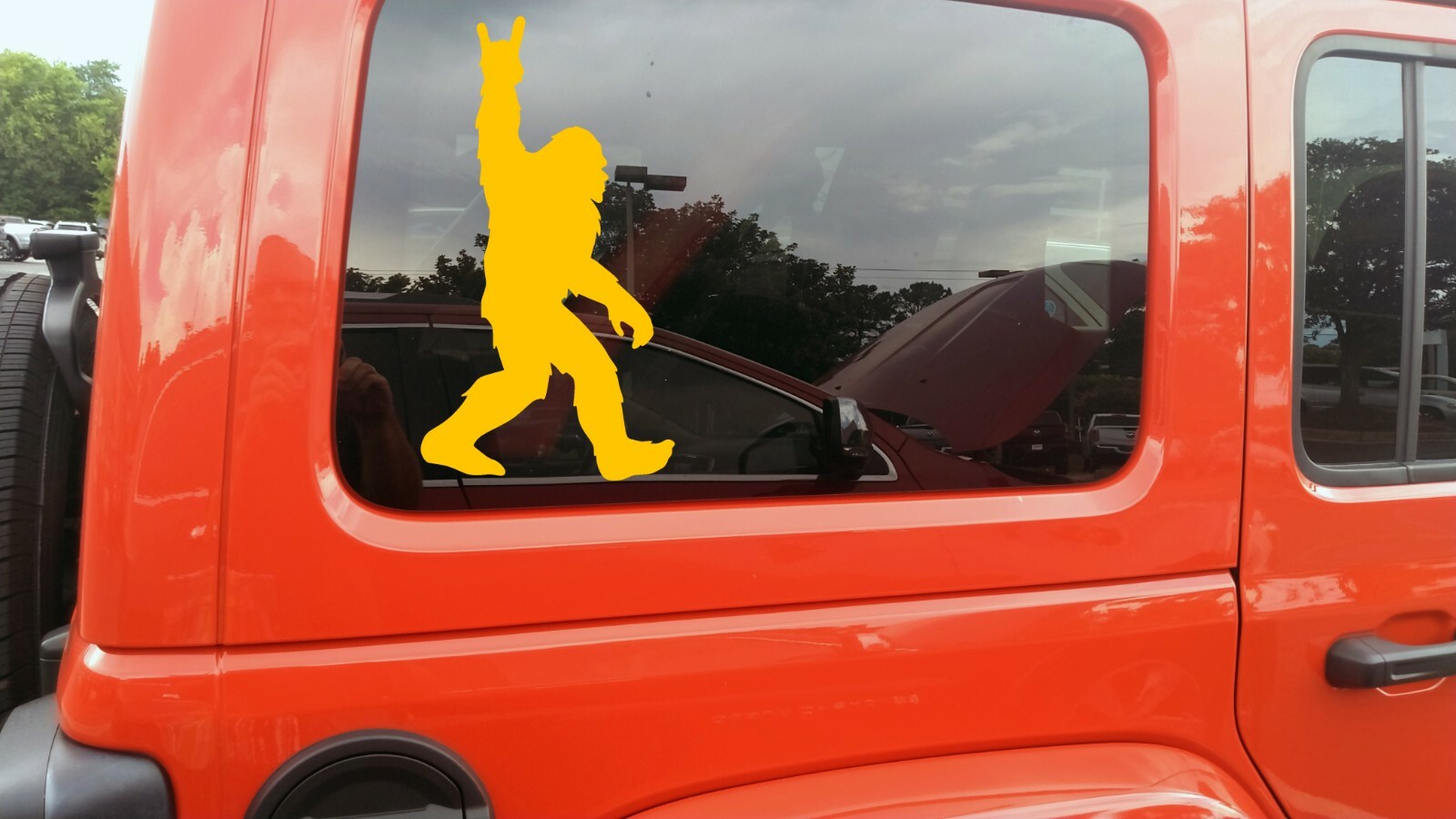 Bigfoot Metal Horns Vinyl Decal – Hand Devil Sign Sasquatch – Die Cut Sticker