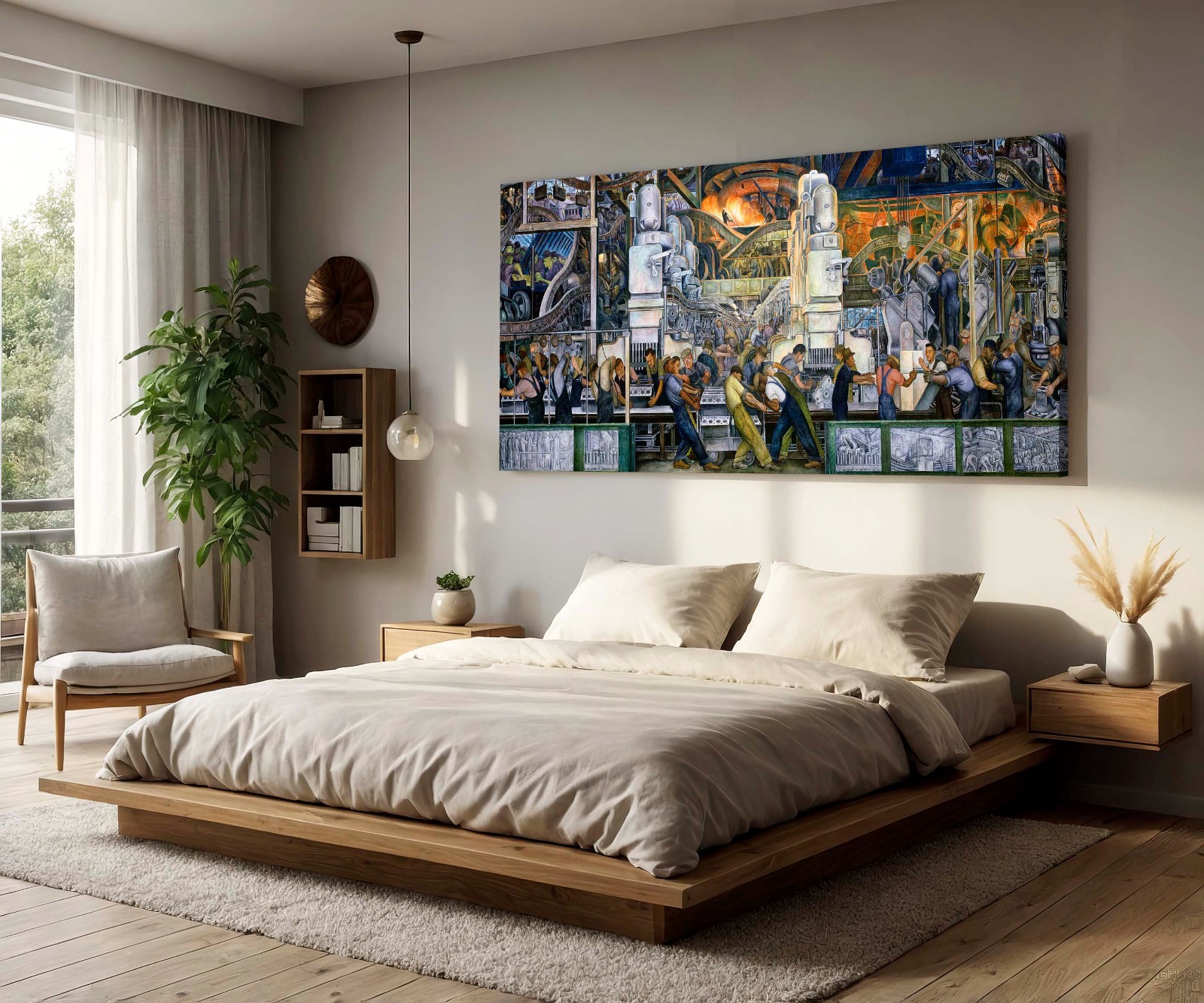 Diego Rivera, Detroit Industry, South Wall, Narrow Horizontal Wall Art Large Art