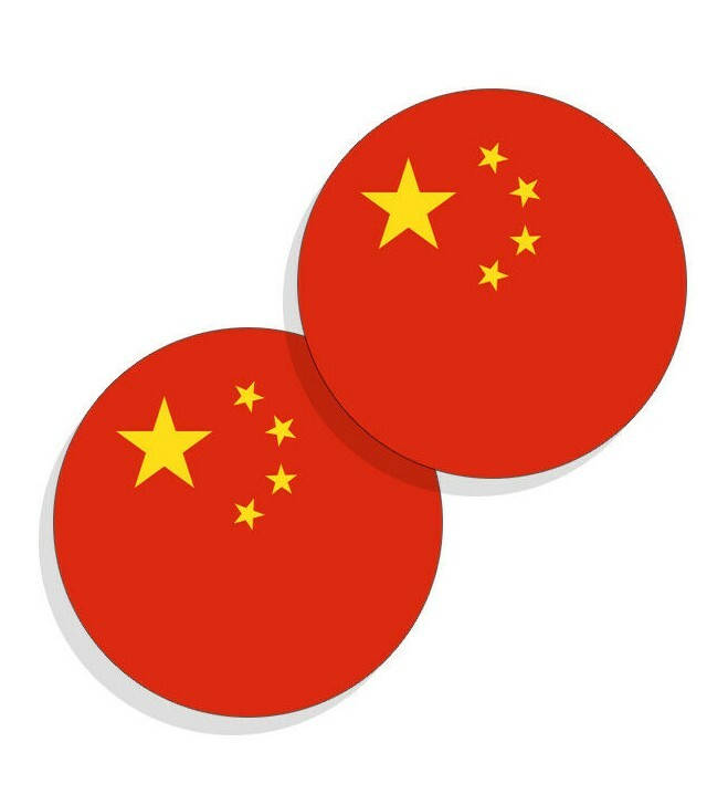 China Flag Stickers Chinese Flag Decals Vinyl Stickers Round 4 pack