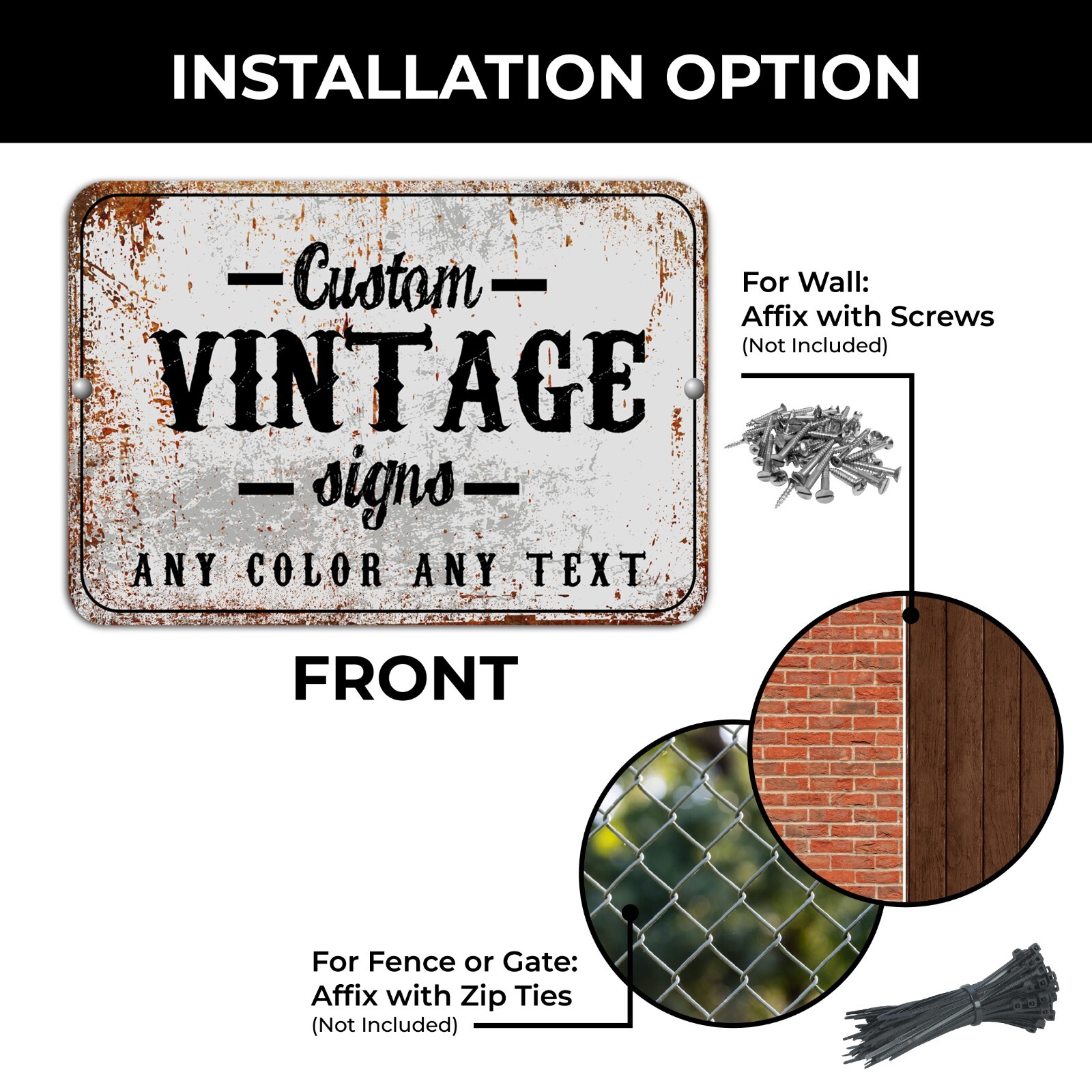 Customized With Your Custom Text New Personalized Aluminum Metal Sign 8 x 12″