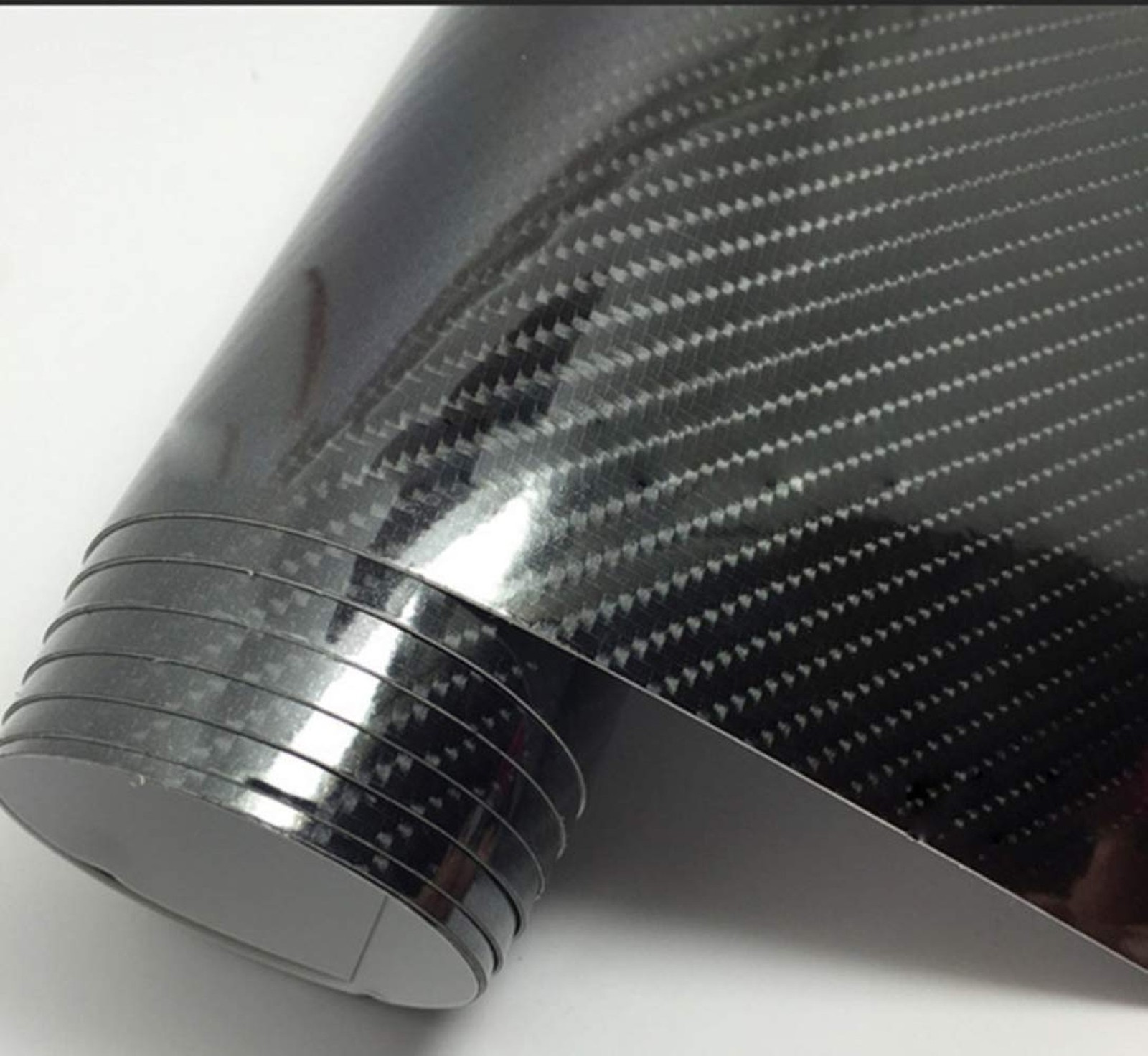DIYAH 6D High Gloss Black Carbon Fiber Vinyl 12″ x 60″ / 1 FT x 5 FT Bubble F…