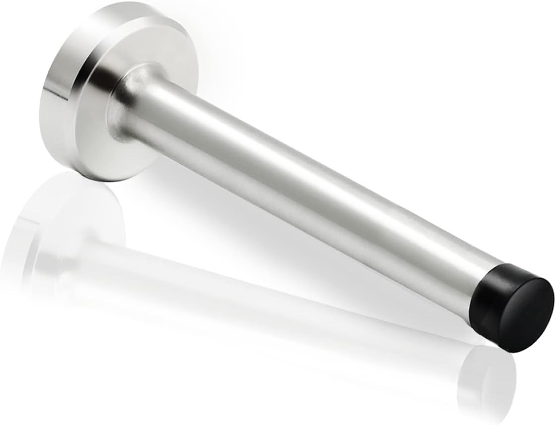 Door Stop, 4 Inch Long Stopper Wall Mounted, 4 Inch, Brushed Nickel