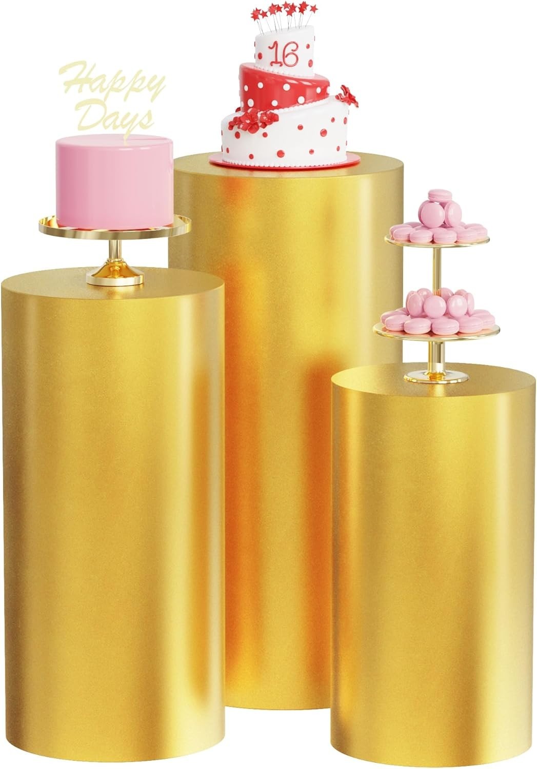 Elastic Spandex Cylinder Pedestal Stand Covers for Party Wedding Decor 3pcs