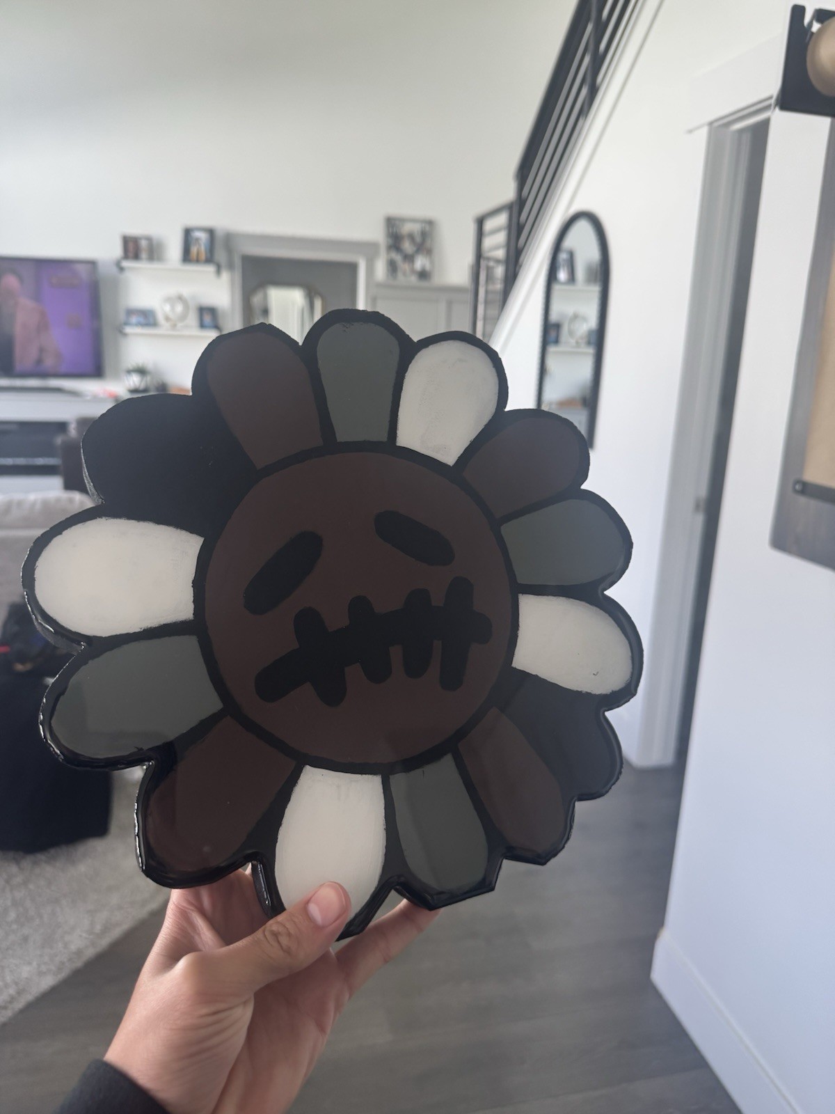 Custom Made Epoxy Wood Japanes Flower Wall Art Home Decor Unique Gift