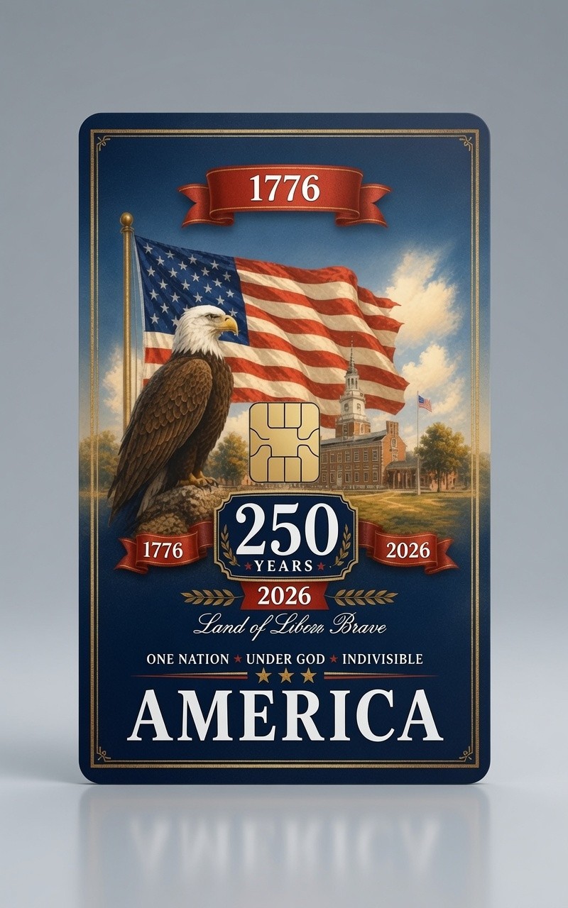 USA 250 Years Patriotic Eagle Debit Card Credit Card Skin Vinyl Sticker