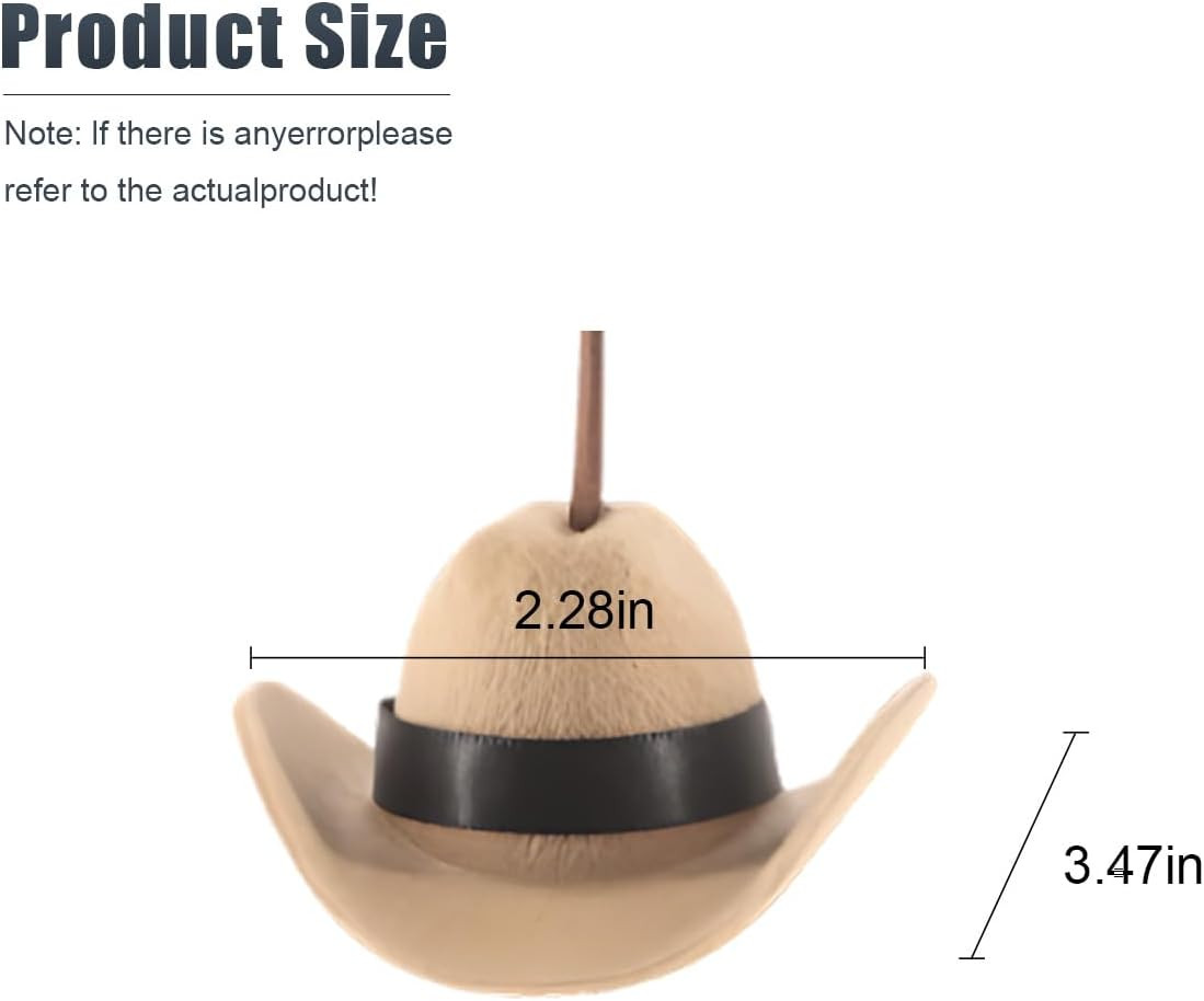 Western Cowboy Hat Car Hanging Ornament, Mini Cowgirl Hat Car Rear View Mirror C
