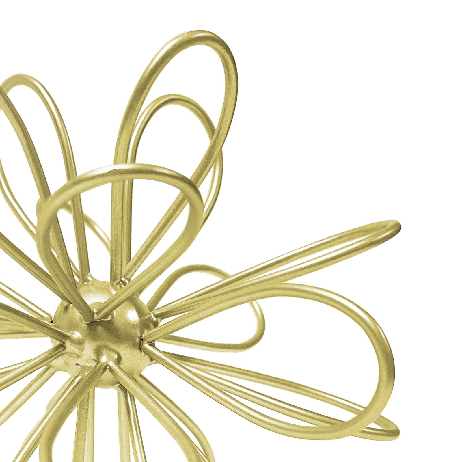 (4 pack) 6in x 6in Contemporary Metal Floral Tabletop Orb, Gold