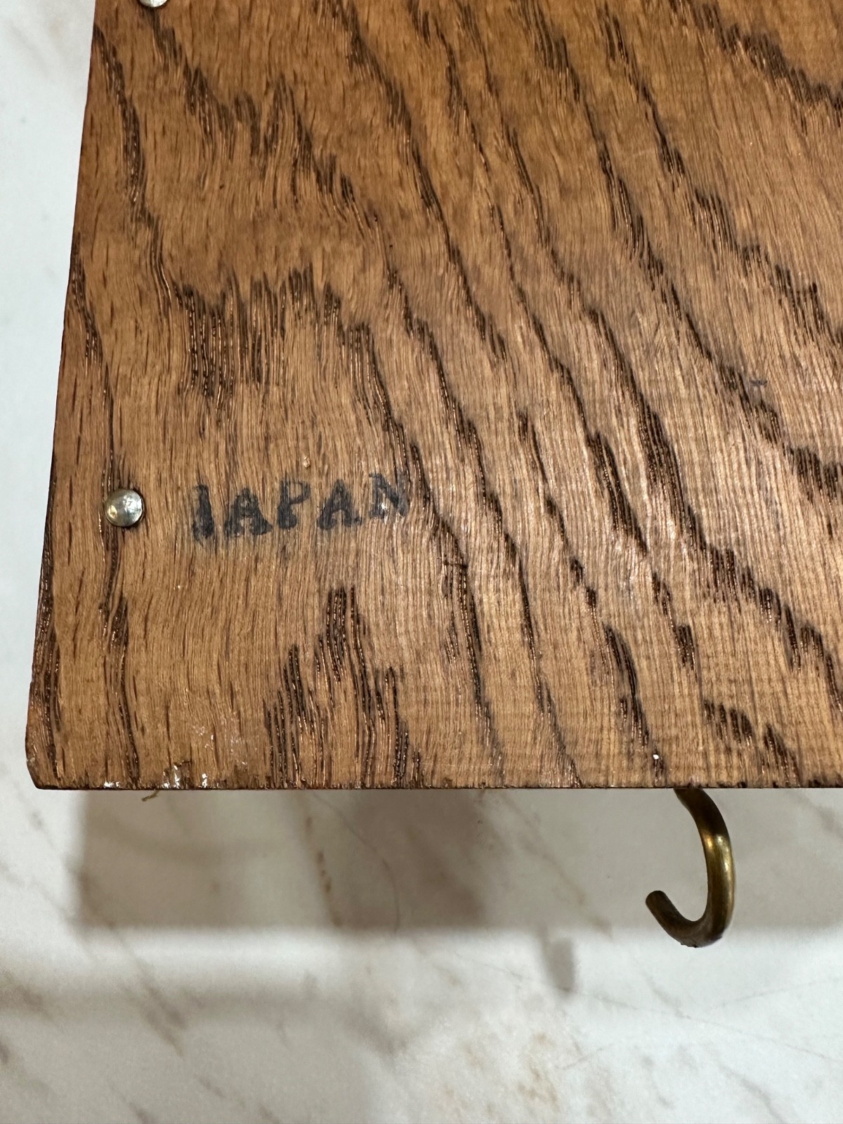 Mail Organizer with 3 Pocket Slots, Vintage Solid Wood from Dad’s Estate