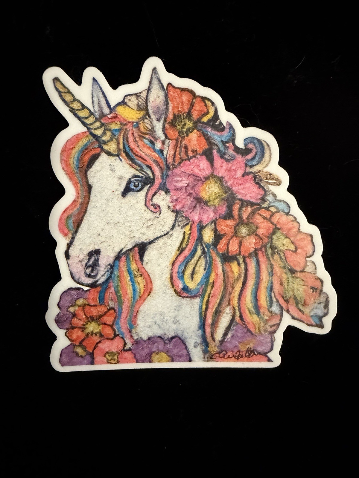 decals stickers vinyl art “Rainbow Unicorn” Printed From An Original Painting