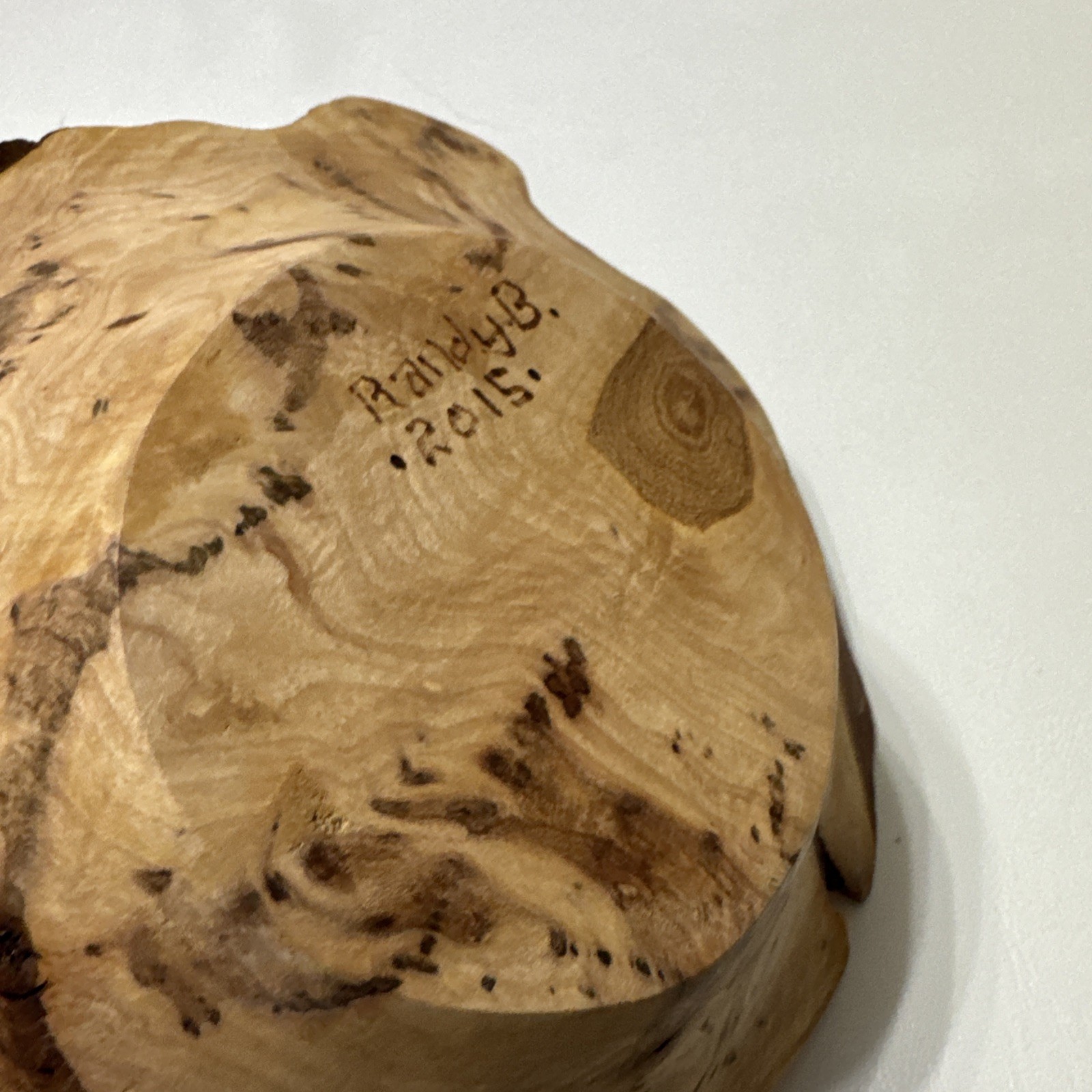 Hand Carved Root Wood Bowl Live Edge & Knot Tree Rustic Bowl Smooth 6.5”