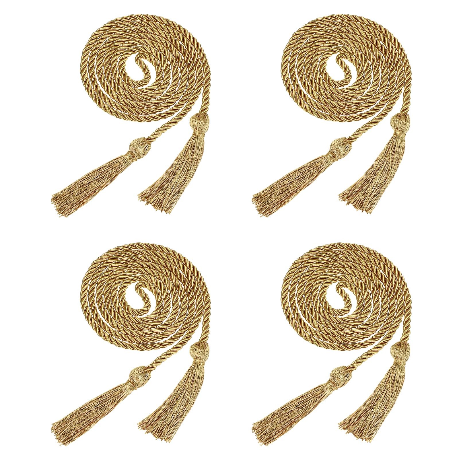 2025 Tassel Graduation 67 Inch Long Honor Braided Gold Cord Pack of 4
