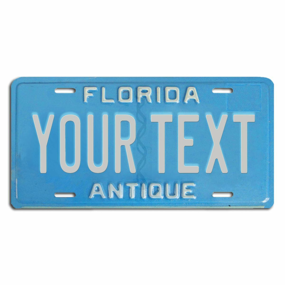 Florida Antique Blue Custom Peronalized license plate tag 12×6 YOUR NAME TEXT