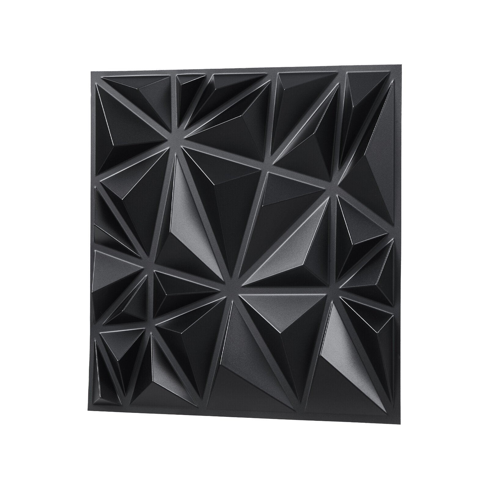 3D Wall Panels 33-Pack 11.81 x 11.81” PVC 32 Sq.Ft Coverage Diamond Matte Black