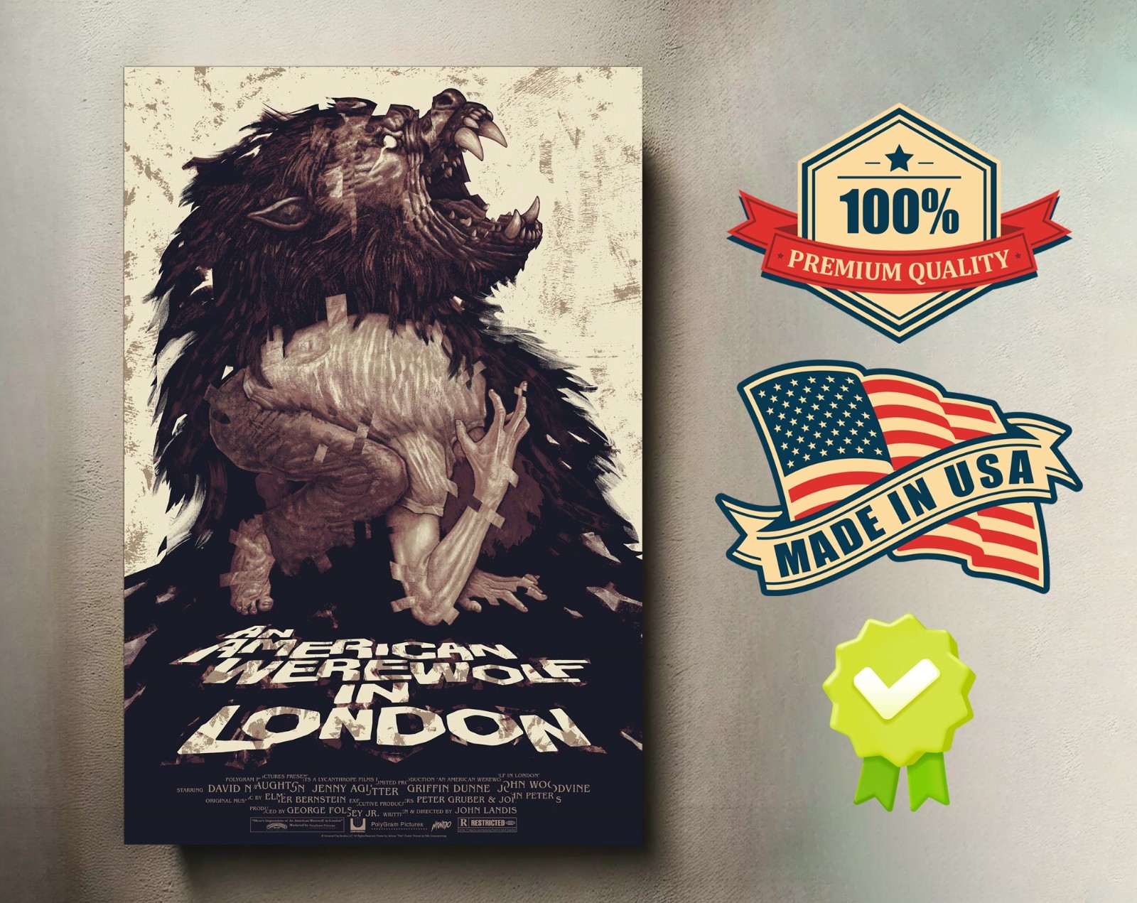 An American Werewolf in London (1981) 8×12 Metal Movie Poster 🔥🍿