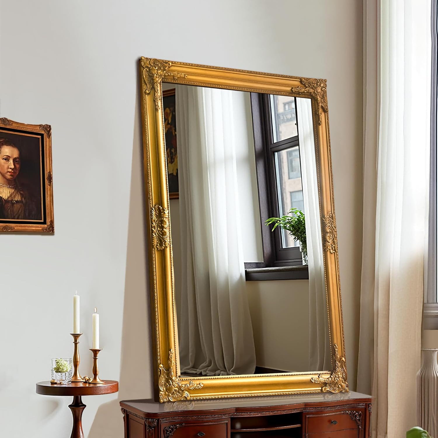 Antique Gold Baroque Wall Mirror, 28″x40″ Decorative Accent for Any Room