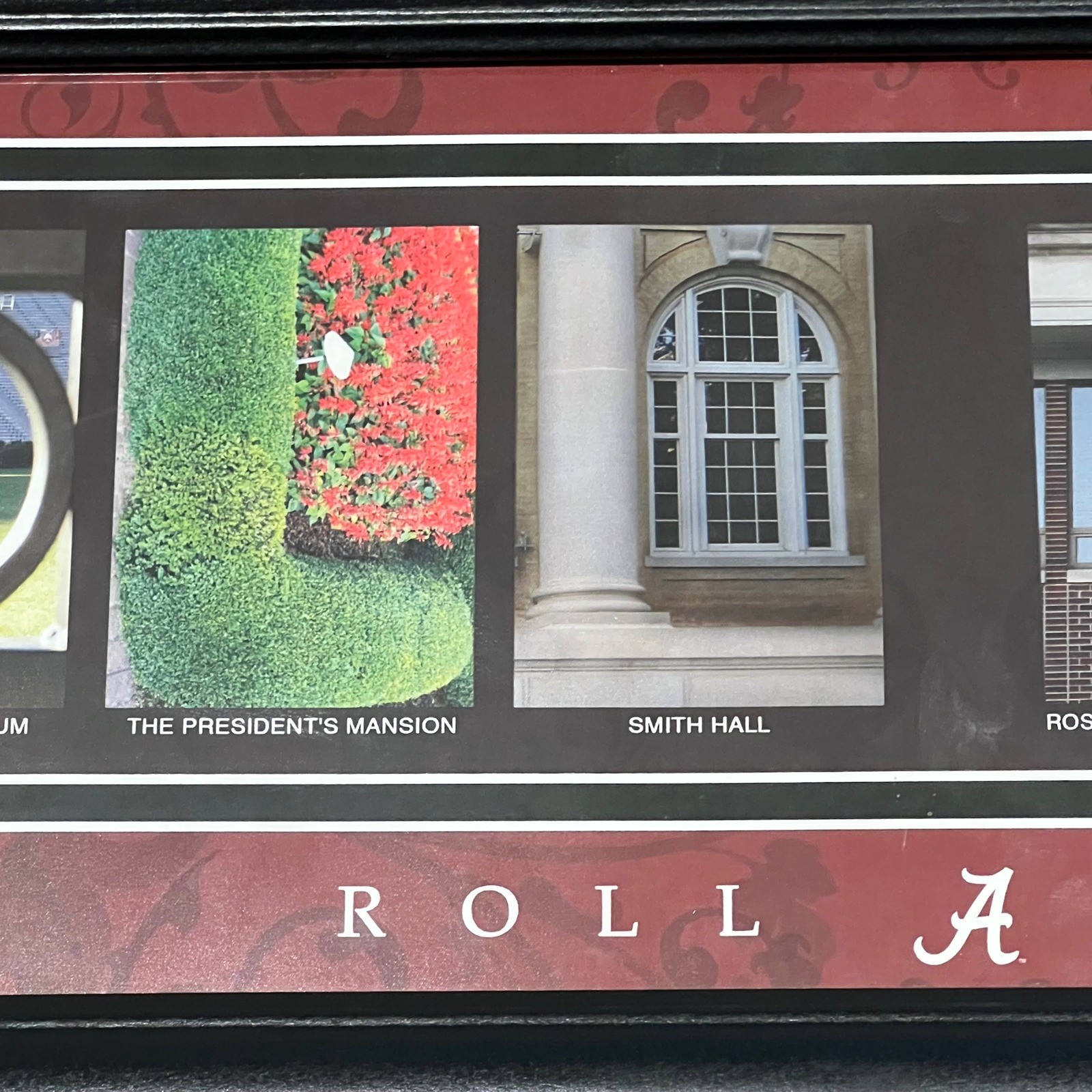 University of Alabama NCAA Framed Art Architectural Photo Spell Roll Tide *FLAW