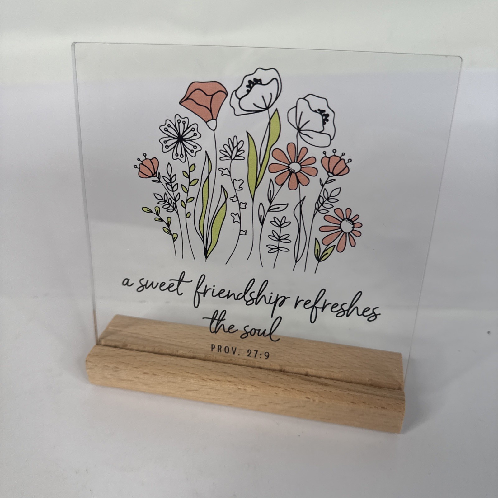 Women’s Inspirational Friendship Gifts Proverbs 27:9 Scripture 5.9 inch Acrylic