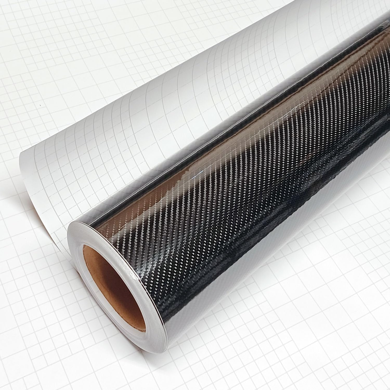High Gloss 6D Black Carbon Fiber Vinyl Wrap Sticker with Air Release Bubb
