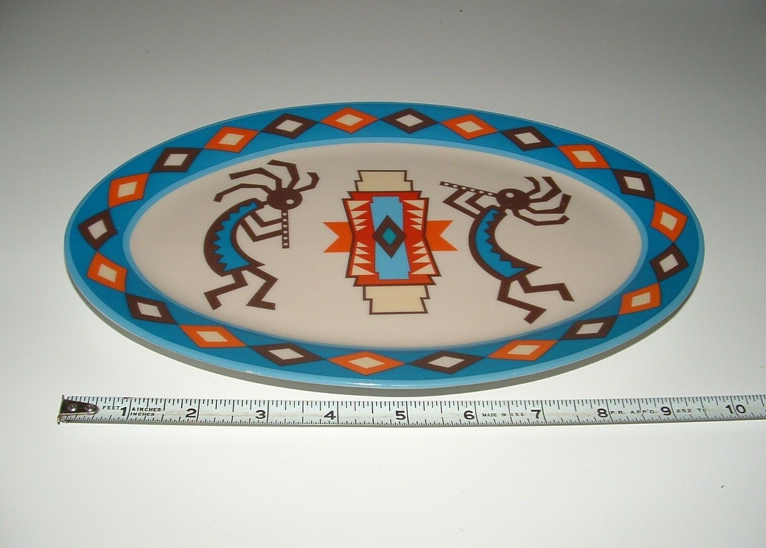 Southwest Kachina Ceramic Tray Set (3), Decorative-Only, Age Unknown, pre-owned