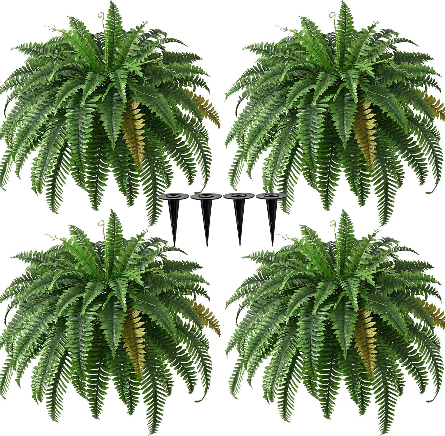2PCS 45In Fake Ferns- Large Artificial Plants Outdoor, UV Resistant Artificial F
