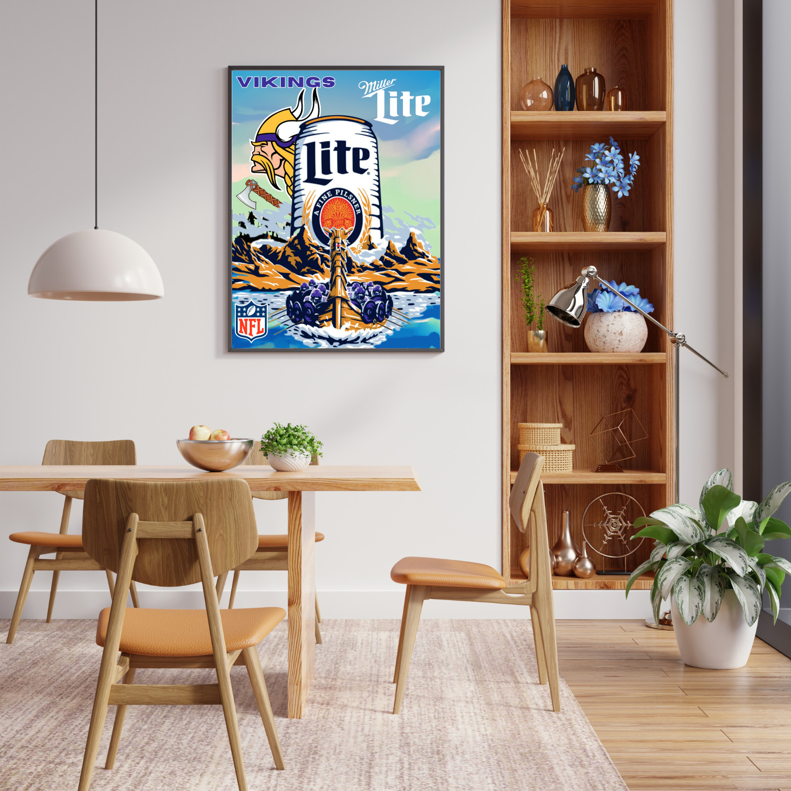 Huge Vintage Retro Beer Poster M LITE 18×24 in Vikings beer art