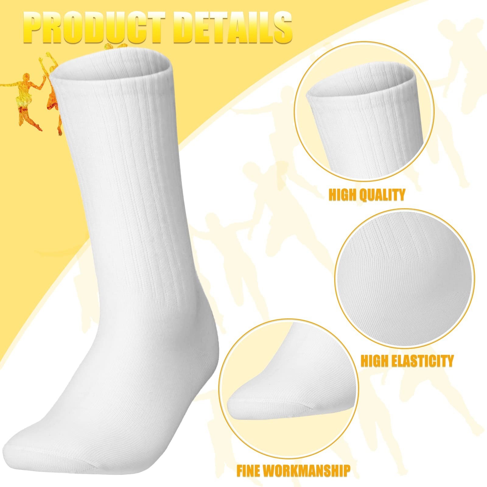 Haysandy 200 Pairs Women Men Socks Bulk Crew Solid Color Unisex Socks Athleti…