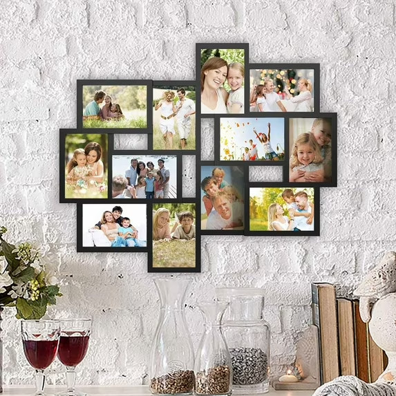 Lavish Home Photo Frame Collage for Twelve 4×6-Inch Pictures (Black)