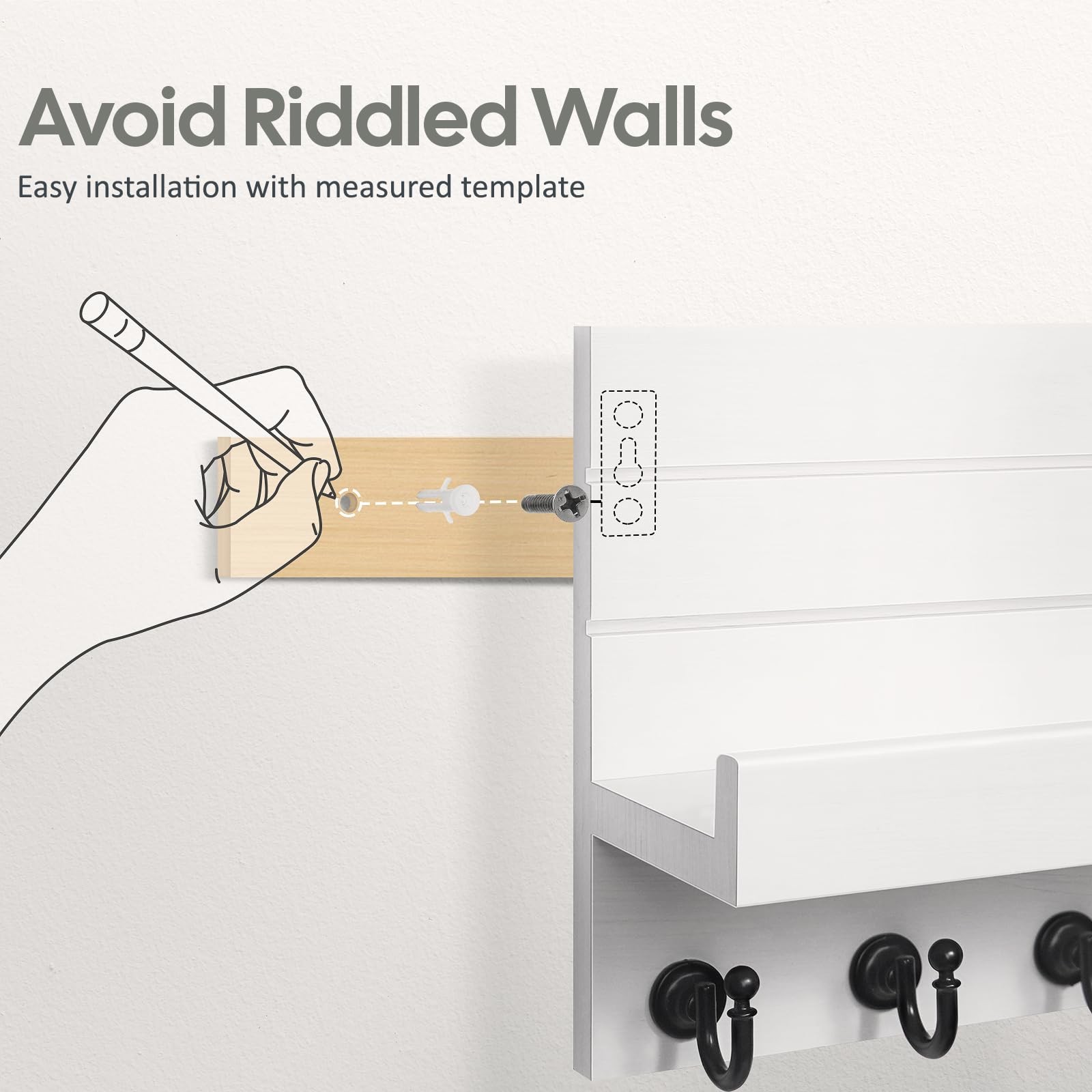 Key Holder for Wall: Easy Installation Mail Organizer Wall Mount Hanging Key …